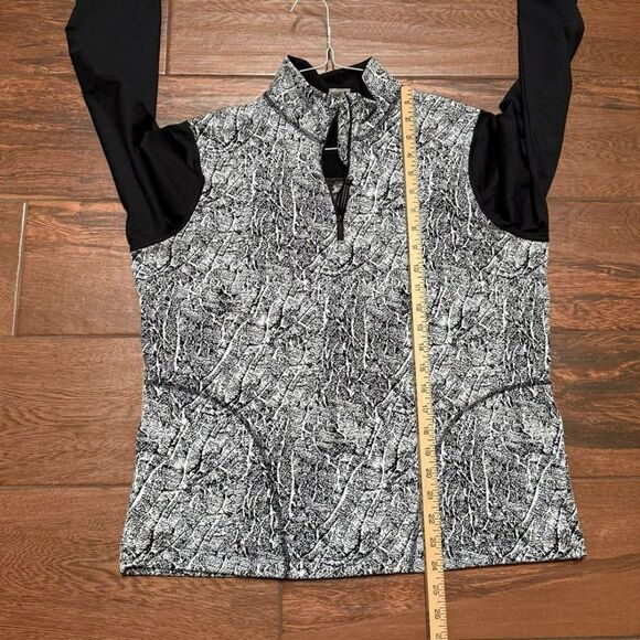 Avia Outfit 1/4 Zip Brushed Pullover & Leggings White Black Soot Sz M & L READ - Picture 3 of 11
